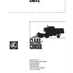 Claas Consul Parts Manual