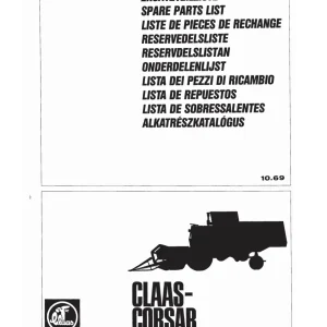 Claas Corsar Parts Manual