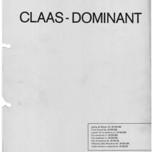 Claas Dominant 301 Parts Manual