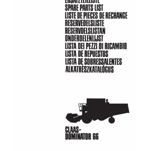 Claas Dominator 66 Parts Manual