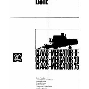 Claas Mercator S 70 75 Parts Manual
