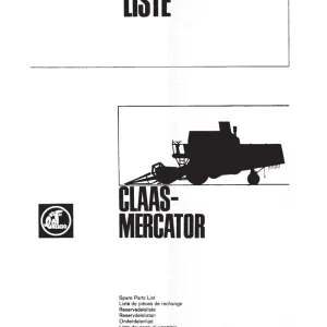 Claas Mercator Parts Manual