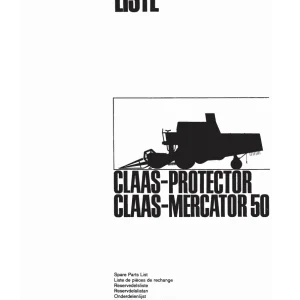 Claas Mercator 50 Parts Manual
