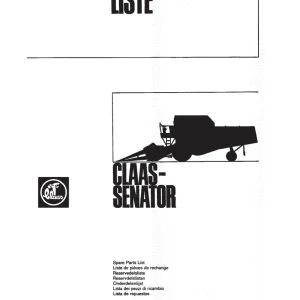 Claas Senator Parts Manual