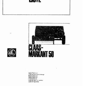 Claas Markant 50 Parts Manual