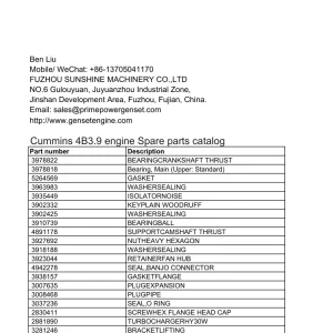 Cummins 4B3.9 Parts Manual