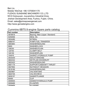 Cummins 6Bt5.9 Parts Manual