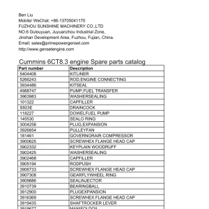 Cummins 6Ct8.3 Parts Manual