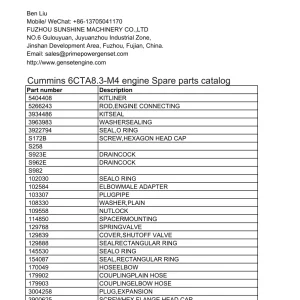 Cummins 6Cta8.3 M4 Catalogx Operators Manual