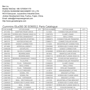Cummins Isle350 30 Parts Manual