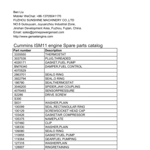 Cummins Ism11 Parts Manual