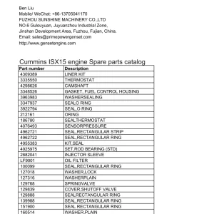 Cummins Isx15 Parts Manual