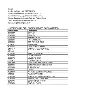 Cummins Kta38 Parts Manual