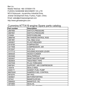 Cummins Ktaa19 Parts Manual