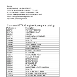 Cummins Ktta38 Parts Manual