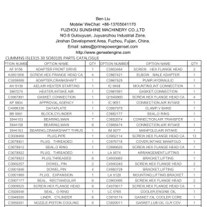 Cummins L325 20 So30050 Parts Manual
