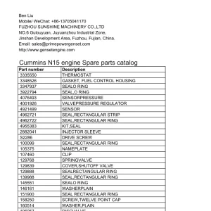 Cummins N15 Parts Manual