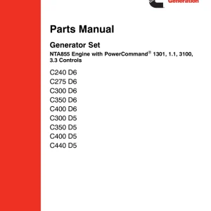 Cummins Nta855 C400 D6 Parts Manual