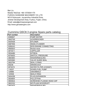 Cummins Qsc8.3 Parts Manual