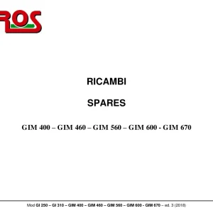 DaRos Gim 400 460 560 600 670 2018 Parts Manual