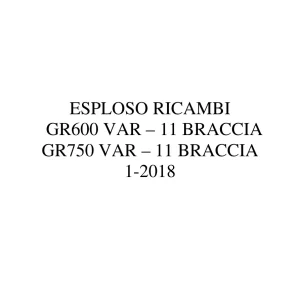 DaRos Gr600 Gr750 11 Braccia 2018 Parts Manual