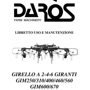 DaRos Girello A 2 4 6 Giranti Gim 250 310 400 460 560 600 670 2016 Operators Manual