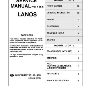 Daewoo Lanos Service Manual