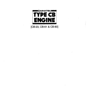 Daihatsu Cb23 Cb60 61 Cb70 80 Service Manual