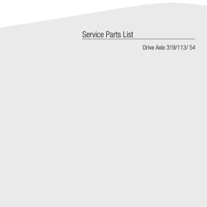 Dana 319 113 054 Parts Manual
