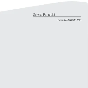 Dana 357 211 286 Parts Manual