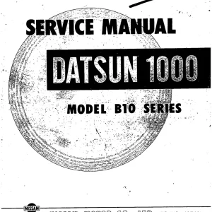Datsun 1000 B10 Service Manual
