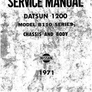 Datsun 1200 B110 1971 1971 Service Manual