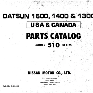 Datsun 1600 1300 Parts Manual
