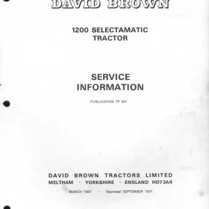 David Brown 1200 Selectamatic Service Manual