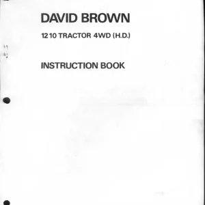 David Brown 1210 4Wd Operators Manual