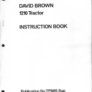 David Brown 1210 Operators Manual
