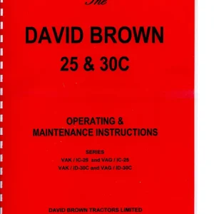 David Brown 25 30C Operators Manual