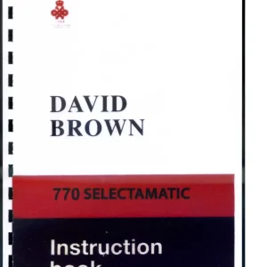 David Brown 770 Selectamatic Operators Manual
