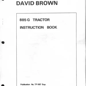 David Brown 885G Operators Manual