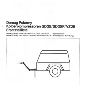 Demag Pokorny Kolbenkompressoren Sd25 Sd25F Vz25 Parts Manual