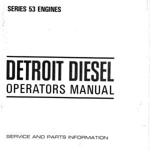 Detroit Diesel Detroit 53 1969 Operators Manual