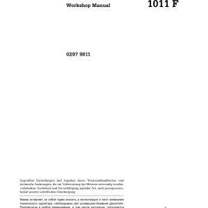 Deutz 1011F 2001 Service Manual