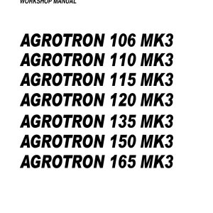 Deutz Fahr Deutz Agrotron 106 110 115 120 135 150 165 Mk3 Service Manual
