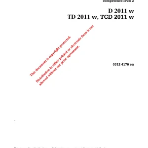 Deutz D2011W Td2011W Tcd2011W 2008 Service Manual