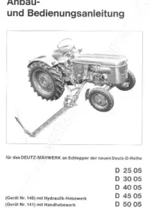 Deutz D25 30 40 45 50 05 Operators Manual