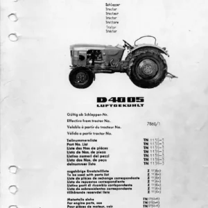 Deutz D4005 Parts Manual