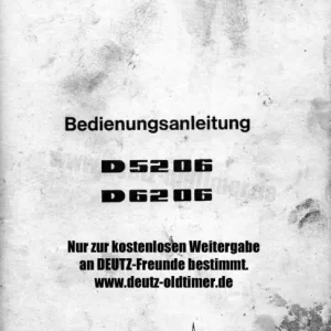Deutz Schlepper D5206 D6206 Operators Manual
