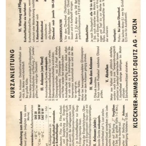 Deutz F1L712 F2L712 Operators Manual