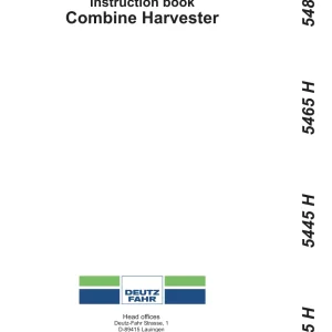 Deutz Fahr 5435H 5445H 5465H 5485Ht Operators Manual