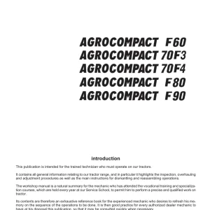 Deutz Fahr Agrocompact F60 F70 F80 F90 Service Manual